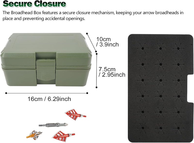 Smarkey Broadhead Case, Archery Broadhead Box Storage Case, Arrow Head Tip Organizer Case Holder, Holds 18pcs Fixed or Mech Broadheads (Case Only) - Image 5